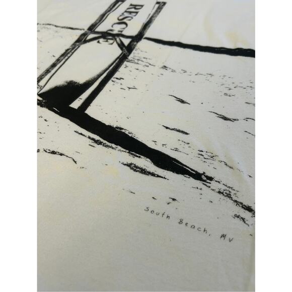 JOHN ANNETTI White Cotton South Beach Surf Recue Long Sleeve Shirt Size Large - Picture 6 of 9